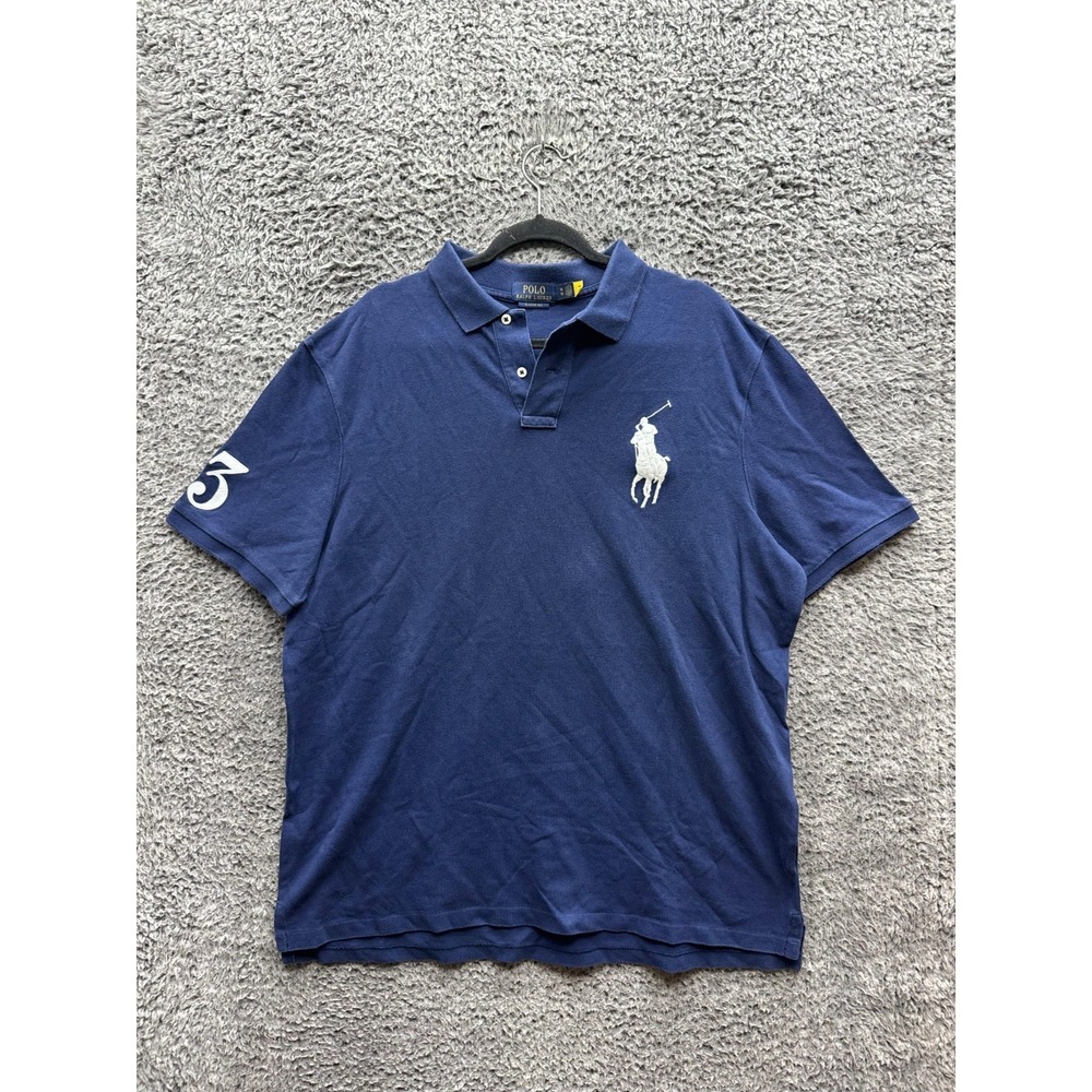 Polo Ralph Lauren Classic Fit Big Pony Polo Shirt Navy‎ Blue Mens Size XL